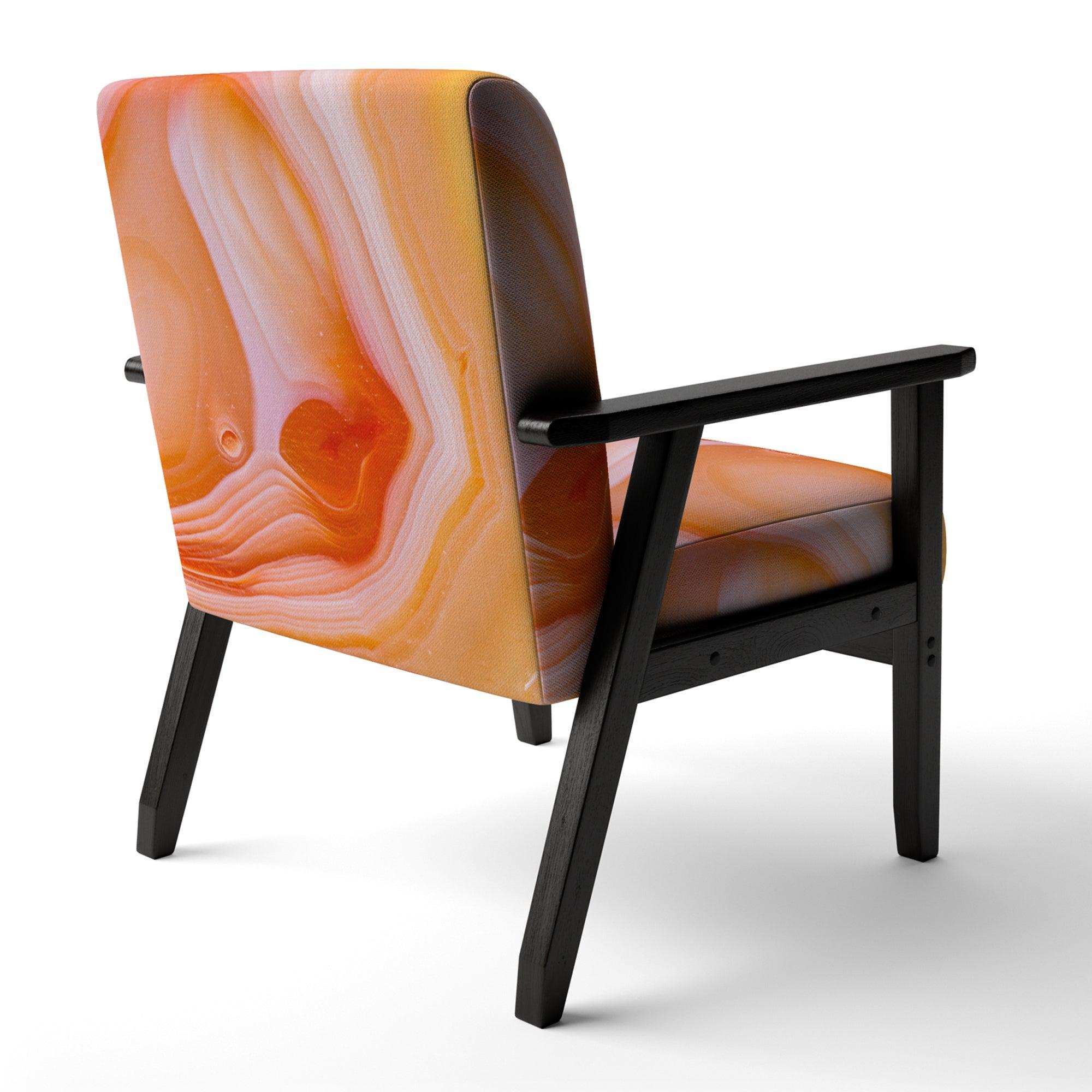 Mineral Orange Agate Mid-Century Accent Chair