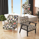 Roses Geometric Patchwork Floral Accent Chair