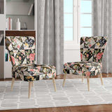 Roses Geometric Patchwork Floral Accent Chair