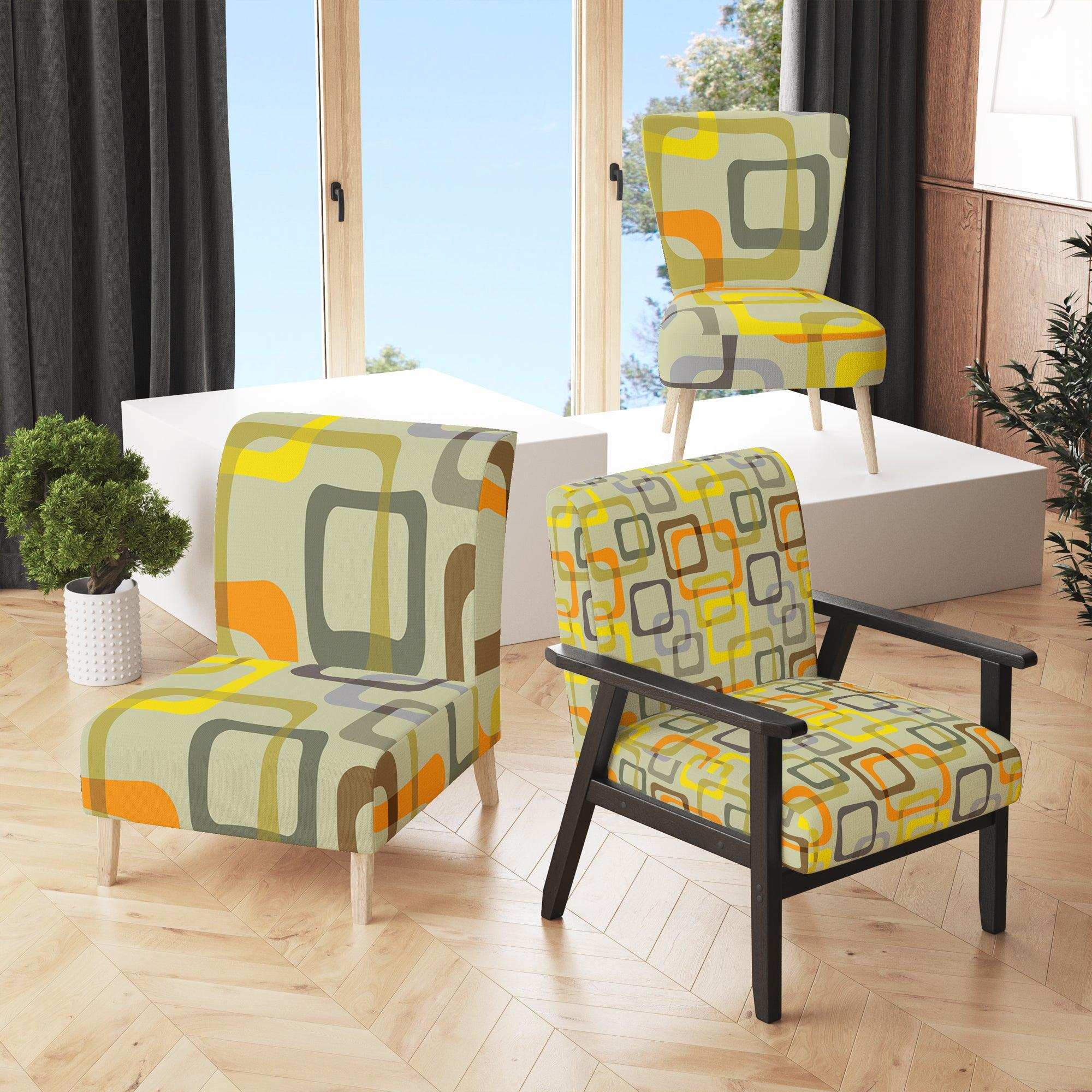 Retro Square Design VII Mid-Century Accent Chair