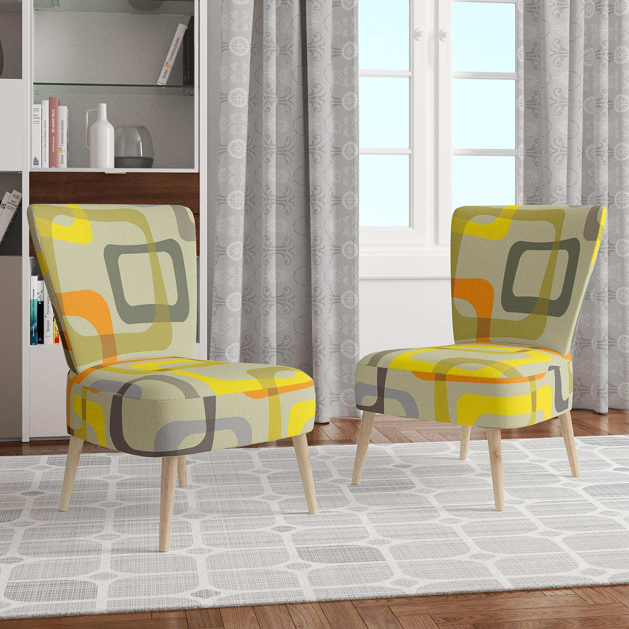 Retro Square Design VII Mid-Century Accent Chair