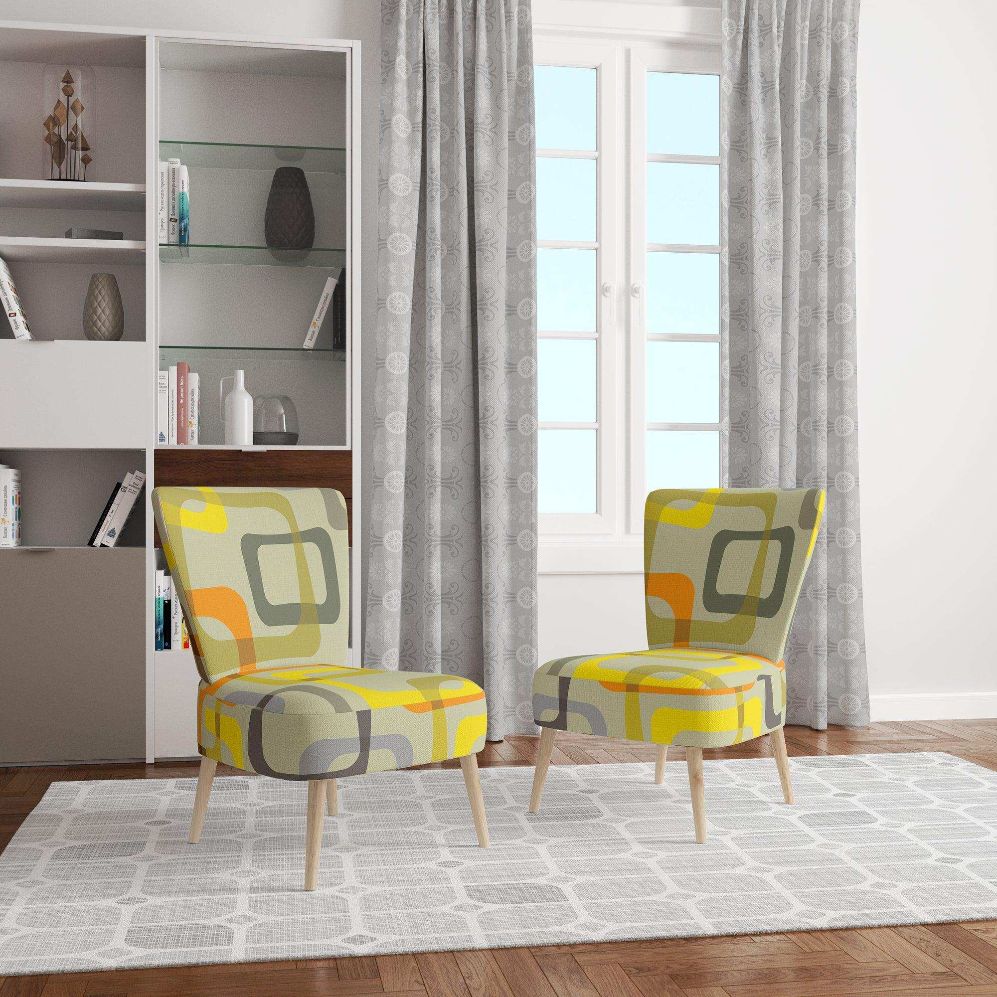 Retro Square Design VII Mid-Century Accent Chair