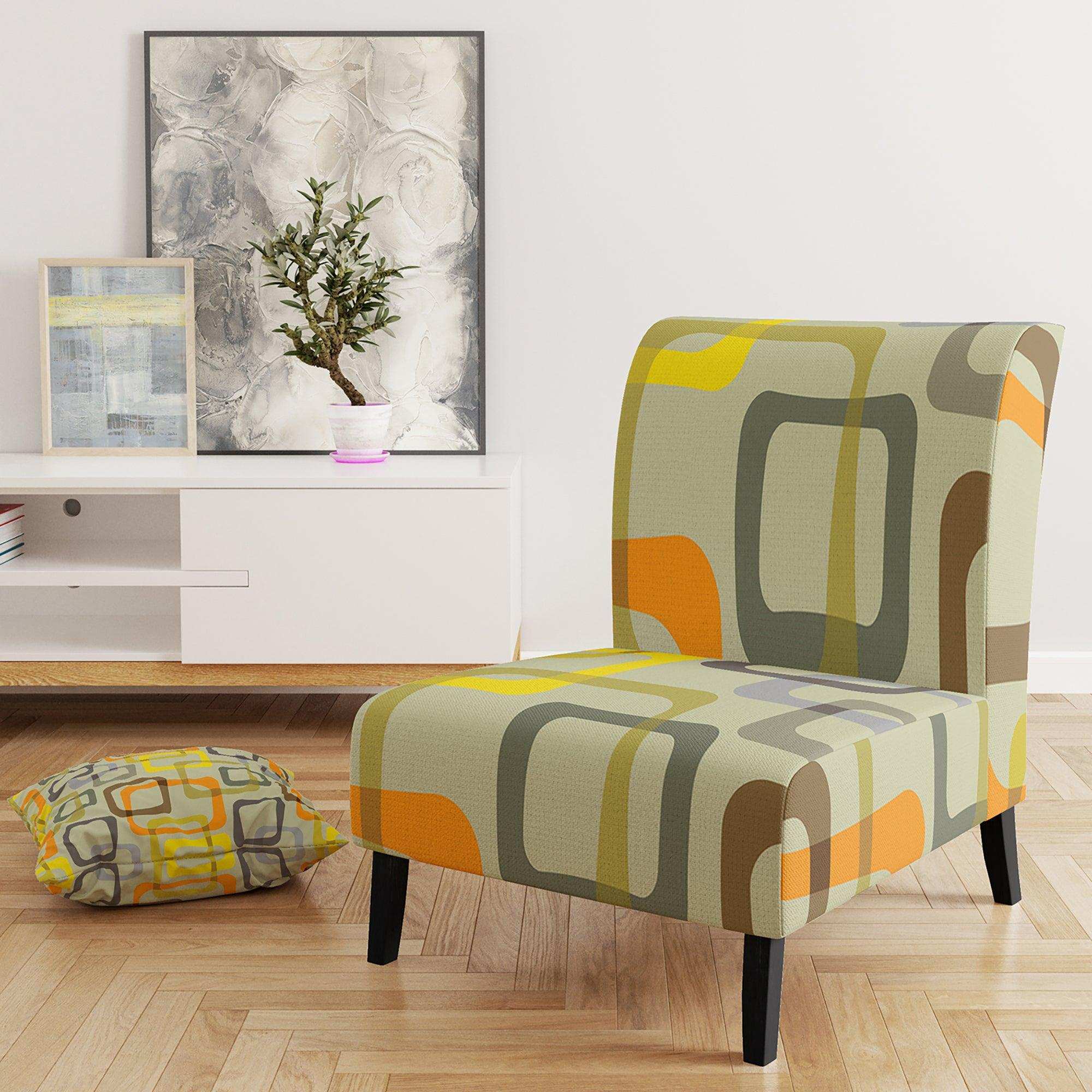 Retro Square Design VII Mid-Century Accent Chair