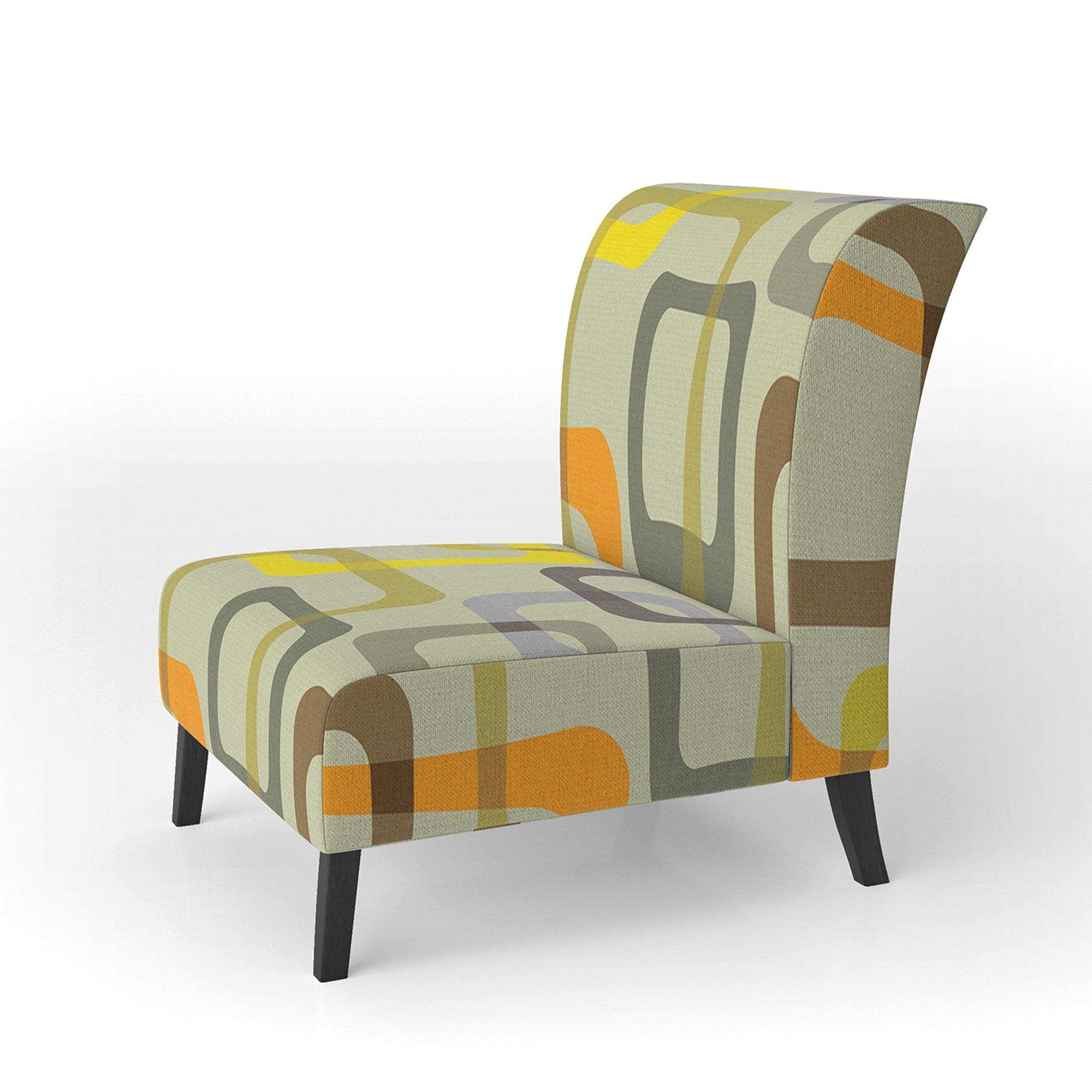 Retro Square Design VII Mid-Century Accent Chair