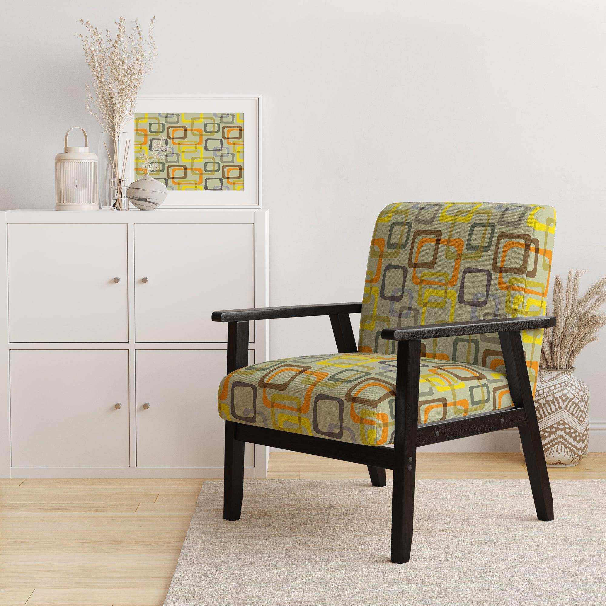 Retro Square Design VII Mid-Century Accent Chair