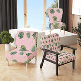 Palm Tropical leaves pattern. Mid-Century Accent Chair