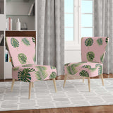 Palm Tropical leaves pattern. Mid-Century Accent Chair