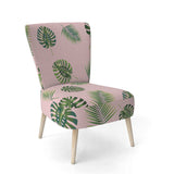 Palm Tropical leaves pattern. Mid-Century Accent Chair