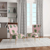 Palm Tropical leaves pattern. Mid-Century Accent Chair
