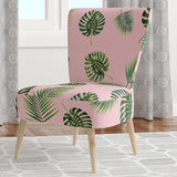 Palm Tropical leaves pattern. Mid-Century Accent Chair
