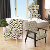 Gold black and white triangle Mid-Century Accent Chair