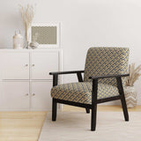 Gold black and white triangle Mid-Century Accent Chair