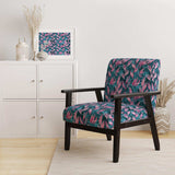 Handdrawn Tropical Flowers Mid-Century Accent Chair