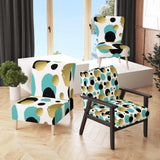 Gold And Blue Circles Mid-Century Accent Chair