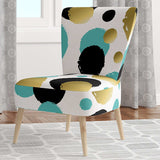 Gold And Blue Circles Mid-Century Accent Chair