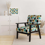 Gold And Blue Circles Mid-Century Accent Chair