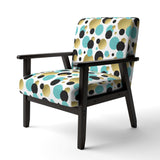 Gold And Blue Circles Mid-Century Accent Chair
