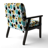 Gold And Blue Circles Mid-Century Accent Chair
