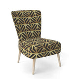 Golden Luxury Metallic Geometrics XIV Mid-Century Accent Chair