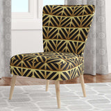 Golden Luxury Metallic Geometrics XIV Mid-Century Accent Chair