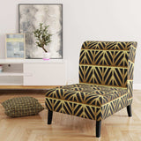 Golden Luxury Metallic Geometrics XIV Mid-Century Accent Chair