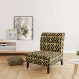 Golden Luxury Metallic Geometrics XIV Mid-Century Accent Chair