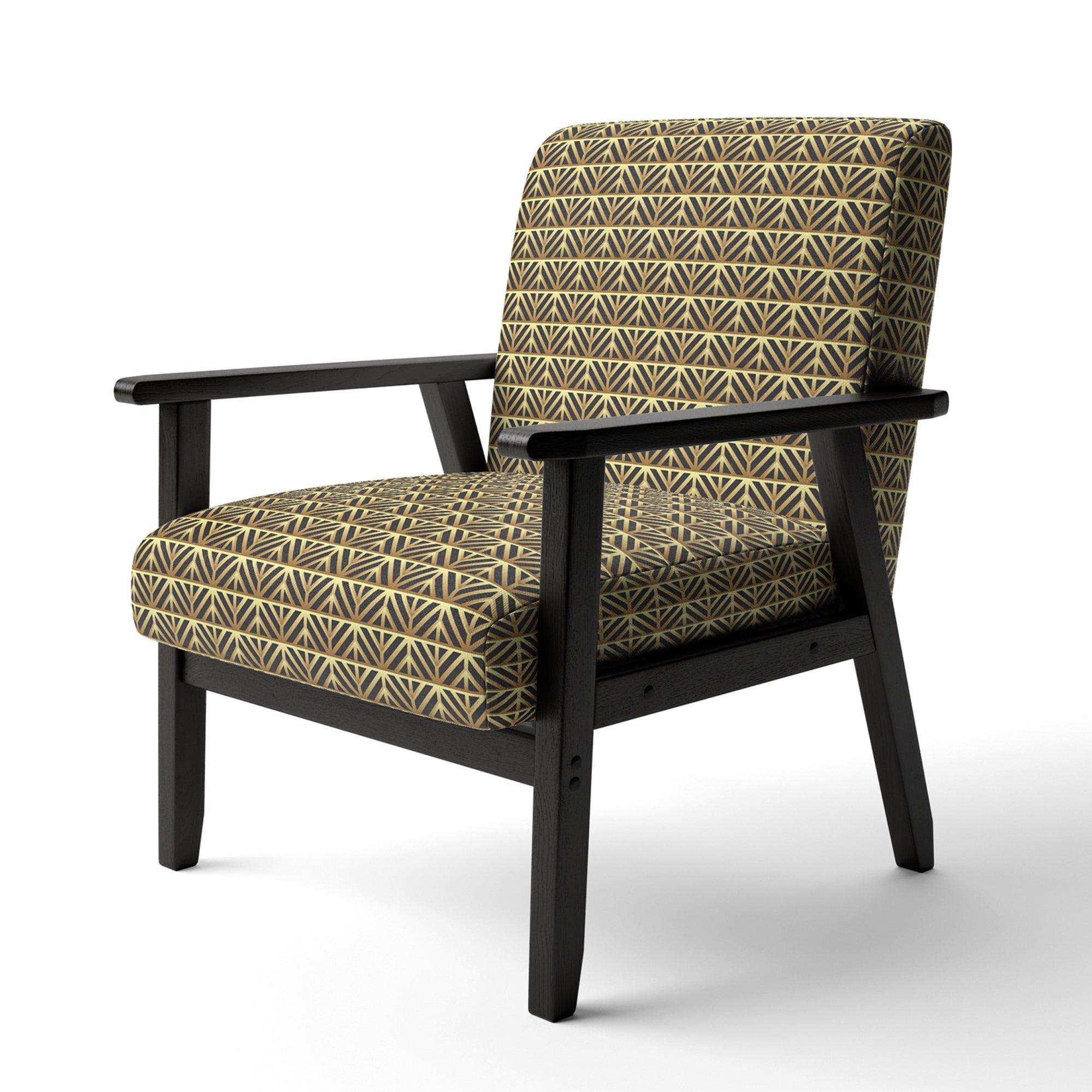 Golden Luxury Metallic Geometrics XIV Mid-Century Accent Chair
