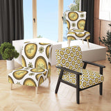 Gold and browne pattern with gradient vintage circles Mid-Century Accent Chair