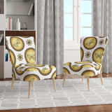 Gold and browne pattern with gradient vintage circles Mid-Century Accent Chair