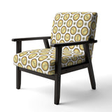 Gold and browne pattern with gradient vintage circles Mid-Century Accent Chair
