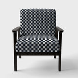 Geometric Monochrome Pattern I Mid-Century Accent Chair