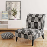 Monochrome Geometric Pattern XI Mid-Century Accent Chair