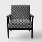 Monochrome Geometric Pattern XI Mid-Century Accent Chair
