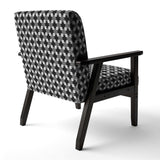 Geometric Monochrome Pattern II Mid-Century Accent Chair