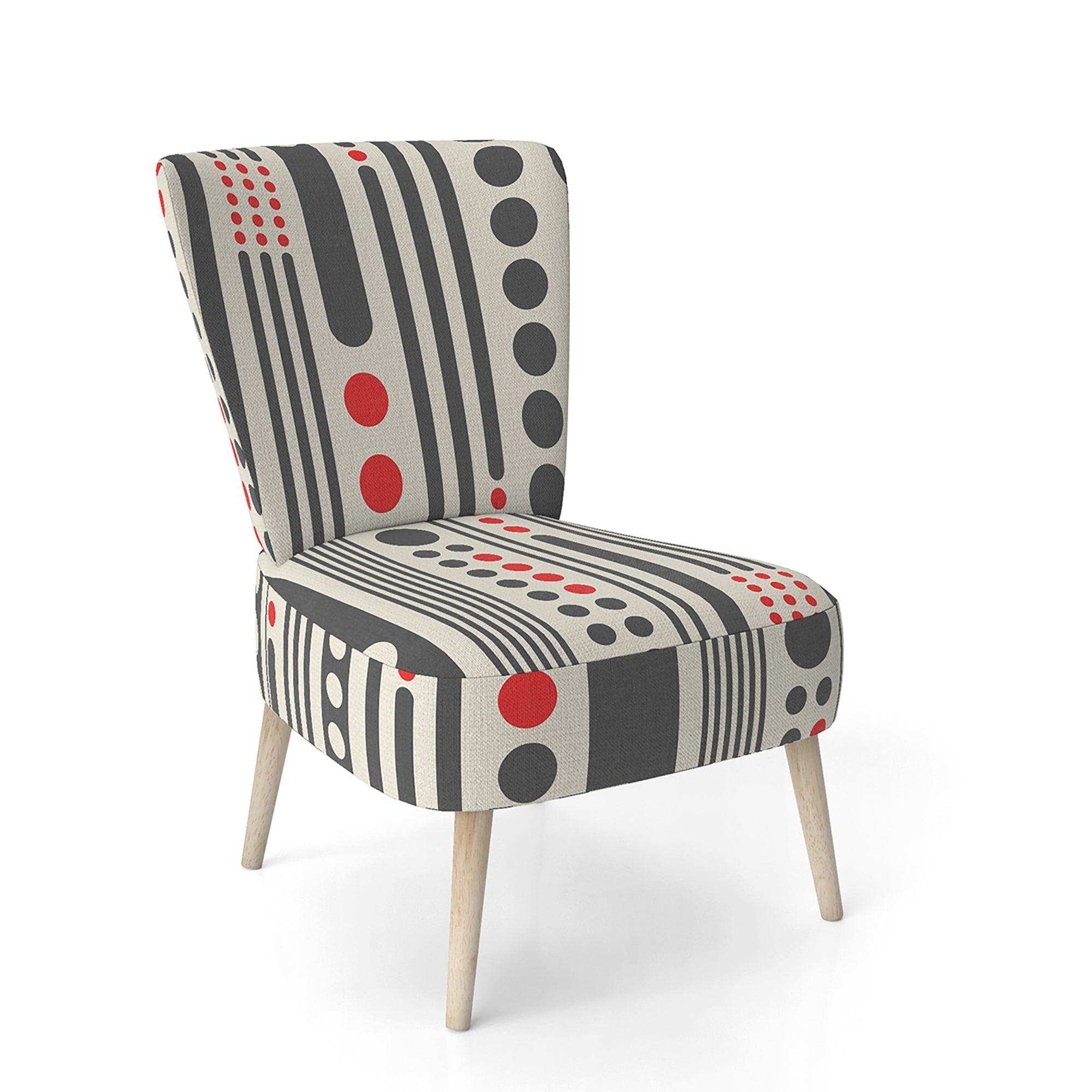Retro Geometrical Abstract Minimal Pattern II Mid-Century Accent Chair