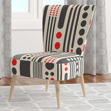 Retro Geometrical Abstract Minimal Pattern II Mid-Century Accent Chair
