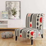 Retro Geometrical Abstract Minimal Pattern II Mid-Century Accent Chair