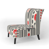 Retro Geometrical Abstract Minimal Pattern II Mid-Century Accent Chair