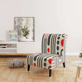 Retro Geometrical Abstract Minimal Pattern II Mid-Century Accent Chair