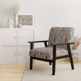 Retro Geometrical Abstract Minimal Pattern II Mid-Century Accent Chair