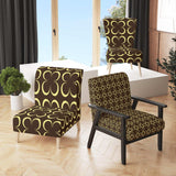 Floral Retro Pattern II Mid-Century Accent Chair