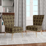Floral Retro Pattern II Mid-Century Accent Chair