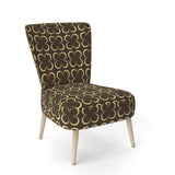 Floral Retro Pattern II Mid-Century Accent Chair