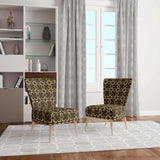 Floral Retro Pattern II Mid-Century Accent Chair