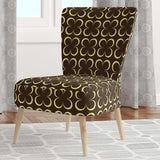 Floral Retro Pattern II Mid-Century Accent Chair
