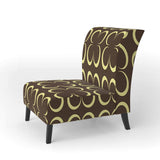 Floral Retro Pattern II Mid-Century Accent Chair
