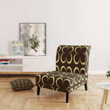 Floral Retro Pattern II Mid-Century Accent Chair