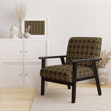 Floral Retro Pattern II Mid-Century Accent Chair
