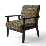 Floral Retro Pattern II Mid-Century Accent Chair