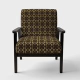 Floral Retro Pattern II Mid-Century Accent Chair